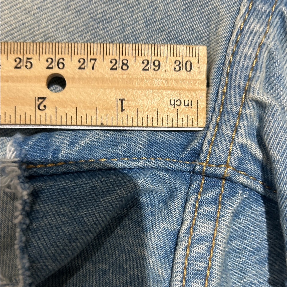Levi's Light Blue Distressed Jean Shorts - Picture 3 of 6